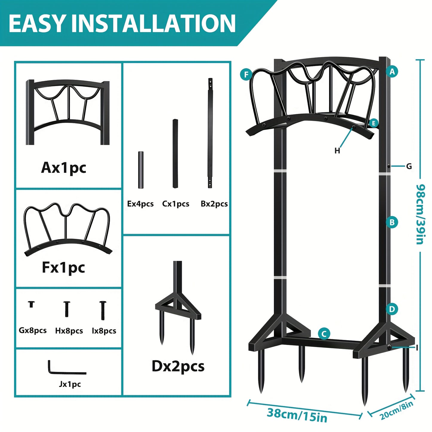 Garden Hose Holder Metal Freestanding | Lawn Patio Outdoor Hose Rack