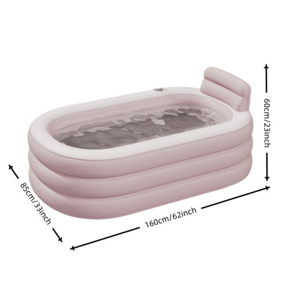 Inflatable Bathtub | Portable Foldable Adult Soaking Tub Backrest Home