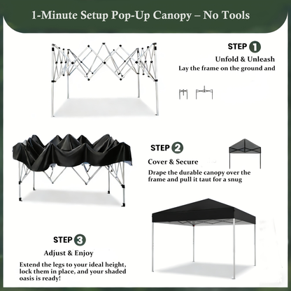 10x10 Pop Up Canopy Tent Heavy Duty 420D Oxford UPF50+ Straight Legs