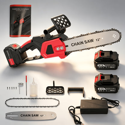 Brushless Cordless Chainsaw 42V 1500W – 16-Inch Battery Powered Chainsaw Kit with 3 Chains, 45-80 Min Runtime, Wood Cutting & Tree Trimming