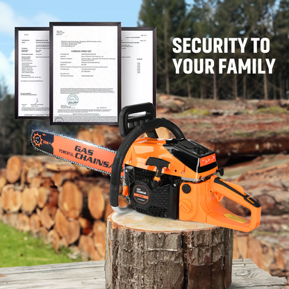Gas Chainsaw Set – 12-Inch 25CC Pruning Saw & 20-Inch 62CC Heavy-Duty Log Cutting Chainsaw, Choose by Need