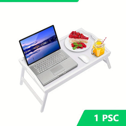 Bamboo Bed Tray with Folding Legs Large 19.5x12 Inch Lap Desk for Breakfast Sofa Laptop Reading Drawing Snack Tray Eco Friendly Foldable Portable Natural Bamboo