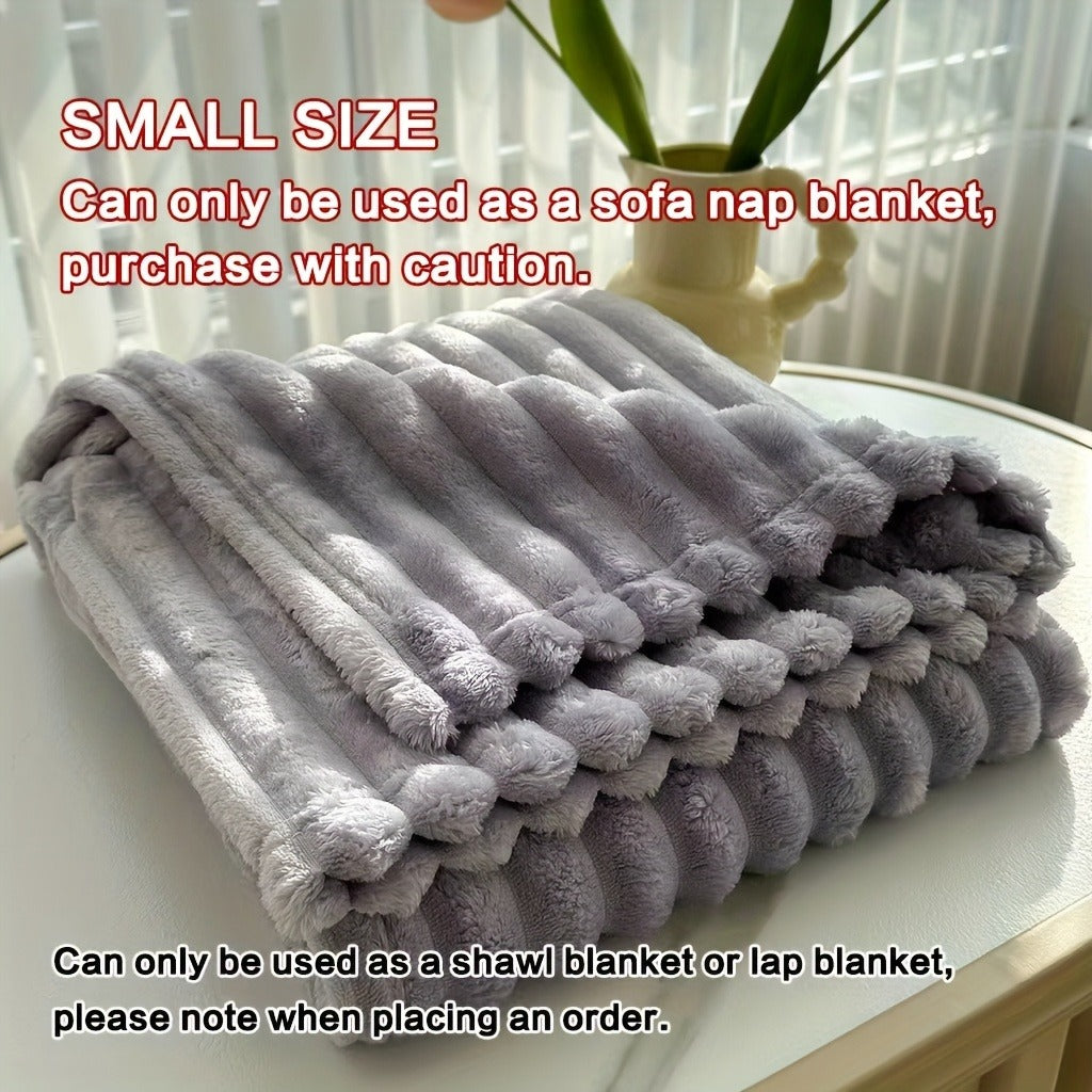 Fleece Blanket Double-Sided 3D Faux Rabbit Fur Throw – Ultra-Soft Thick 300-350g/m² for Home, Office, Travel & Camping, Multiple Sizes & Colors