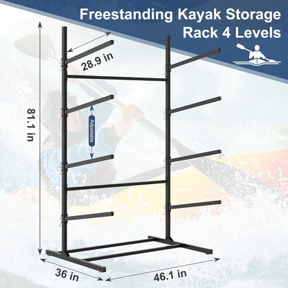 Kayak Storage Rack – Heavy-Duty Adjustable Stand for SUP, Canoe & Paddle Board | Wall, Dock & Freestanding | 400 lbs Capacity