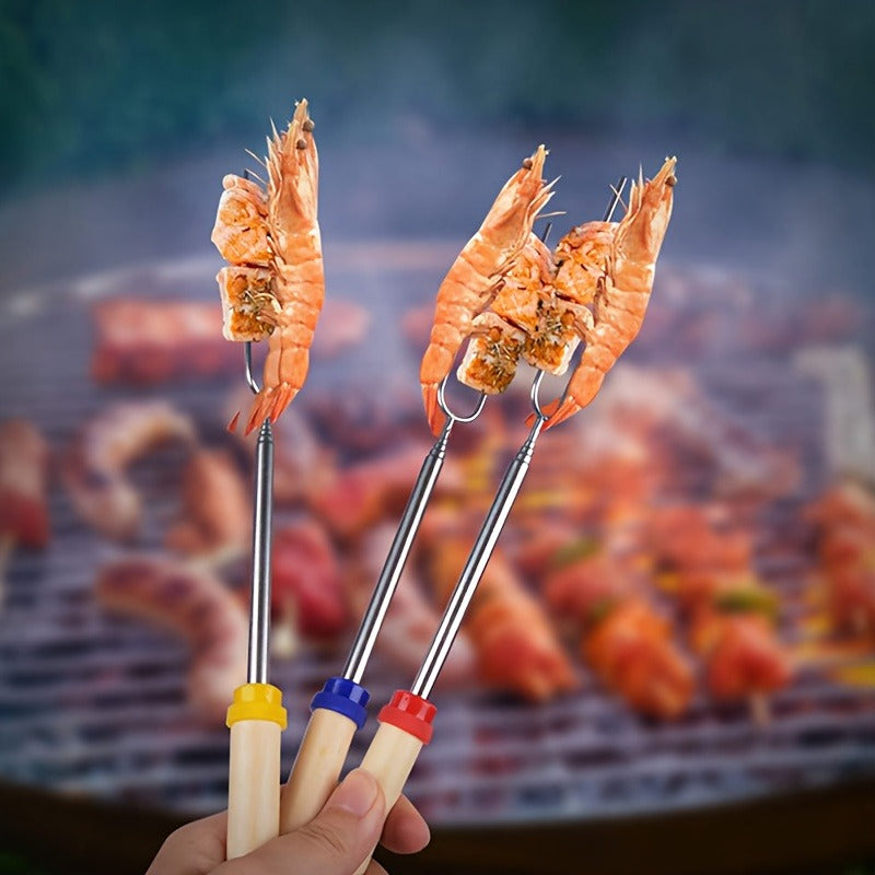 Marshmallow Roasting Sticks 12-Pack Extendable Stainless Steel + Bag