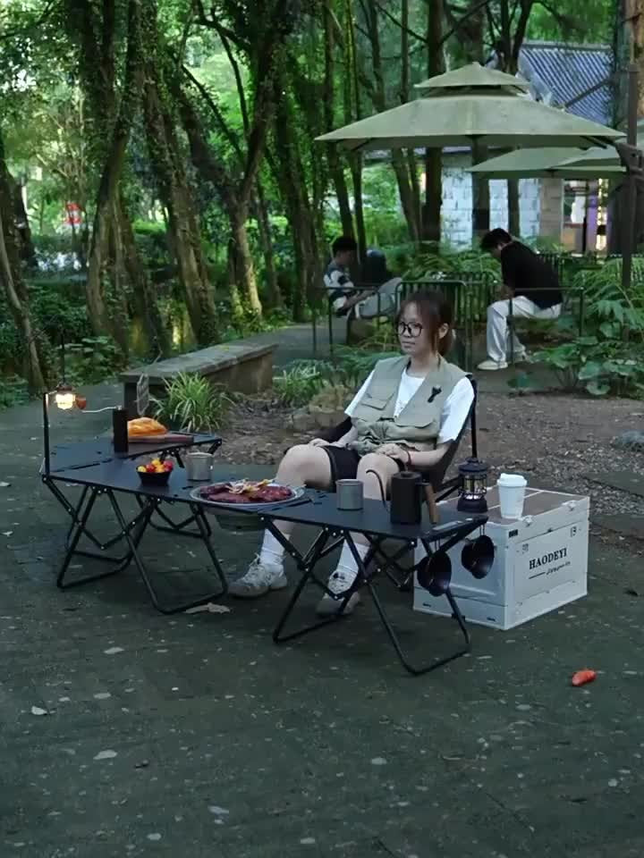 Folding Camping Table Portable Lightweight 3-Leg Outdoor Table for Picnic BBQ