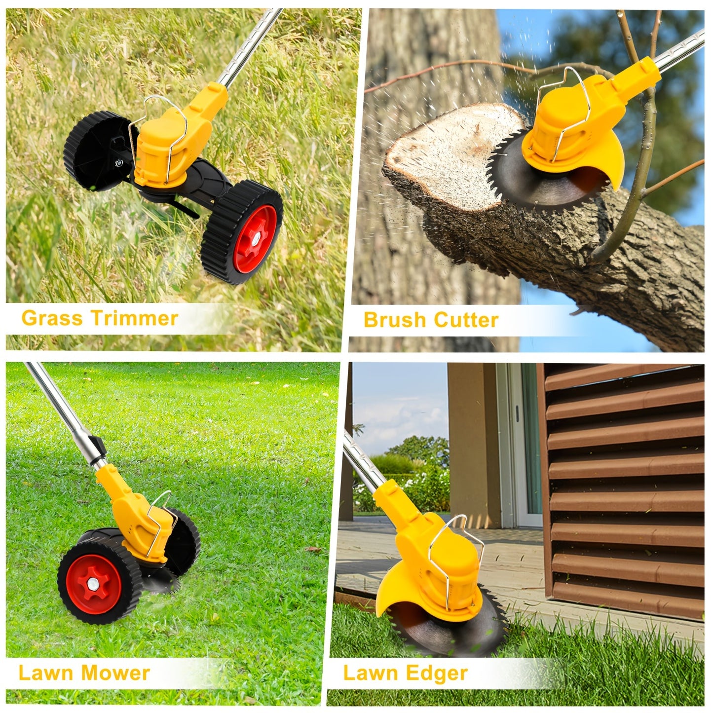 21V Cordless Lightweight Weed Trimmer & Edger. Comes with 1/2 Batteries and Charger. 3-in-1 Cordless Grass Trimmer, Edger, and Brush Cutter. Powerful and Long-Lasting. for Lawn, Yard, and Garden.