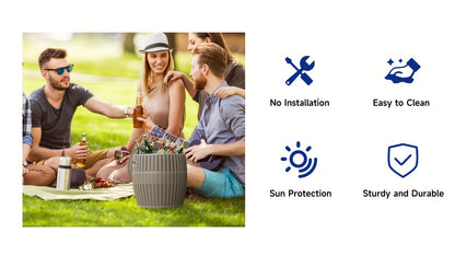 Outdoor Storage Bin 40L Rattan Deck Box UV Protected Weather Resistant