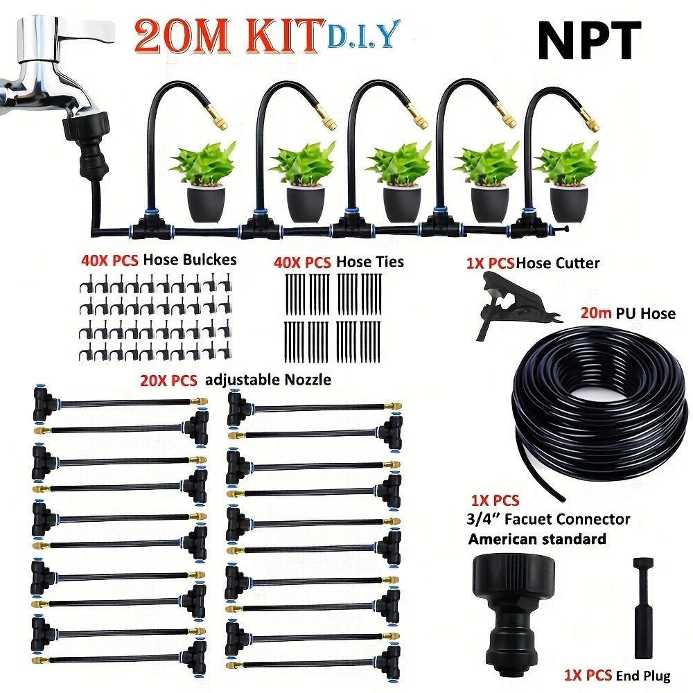 Drip Irrigation Kit Automatic Watering System Garden Sprinkler Misting Atomization Hose 5m–20m