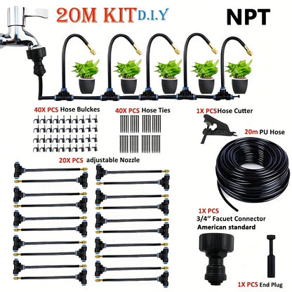 Drip Irrigation Kit Automatic Watering System Garden Sprinkler Misting Atomization Hose 5m–20m