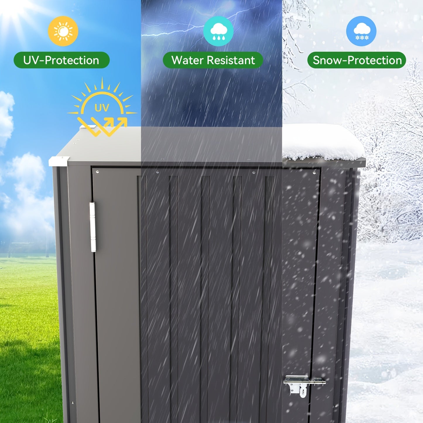 Outdoor Storage Shed Metal Garden Shed with Lockable Door