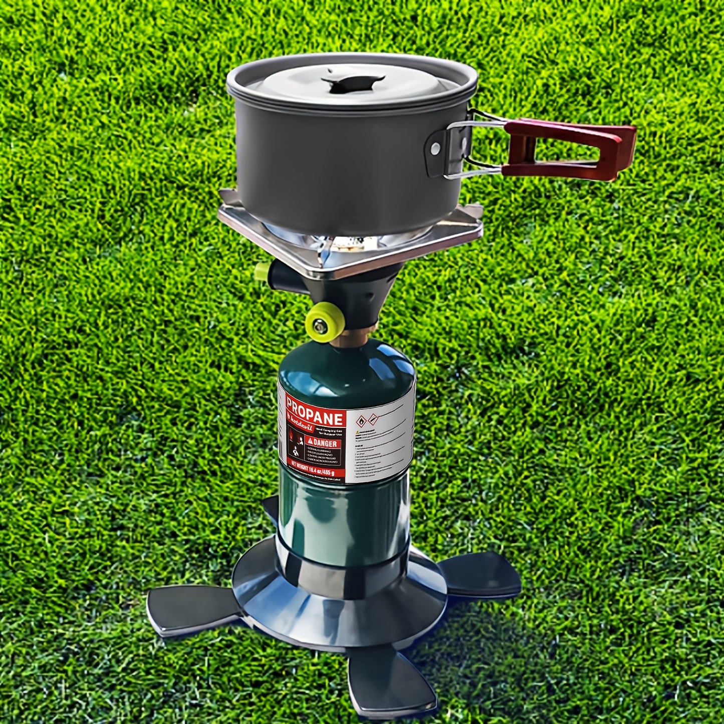 Backpacking Stove Bottletop Propane | Hotdevil HD-5005 Lightweight Camping Stove with Instant Ignition | Propane & MAPP Gas Compatible | For Hiking, Outdoor Cooking & Emergency Use