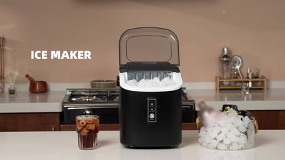 Portable Ice Maker Machine 26-29 Lbs Bullet Ice Self-Cleaning Countertop