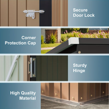 Metal Storage Shed 3x5 & 4x6.2 ft Waterproof Lockable Garden Shed