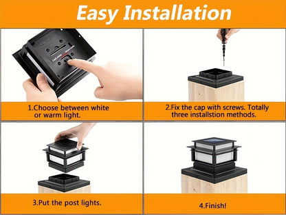 Solar Column Cover Light 6 Pack – LED Fence Post Cap Lights