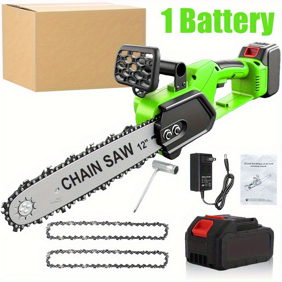 Cordless Chainsaw Brushless Battery | Tree Pruning Wood Cutting Garden