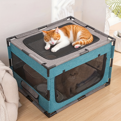 Plastic Pet Whelping Box & Indoor Playpen for Cats, Dogs, Kittens & Puppies – Assembleable, Ventilated, Durable Nest for Home Use