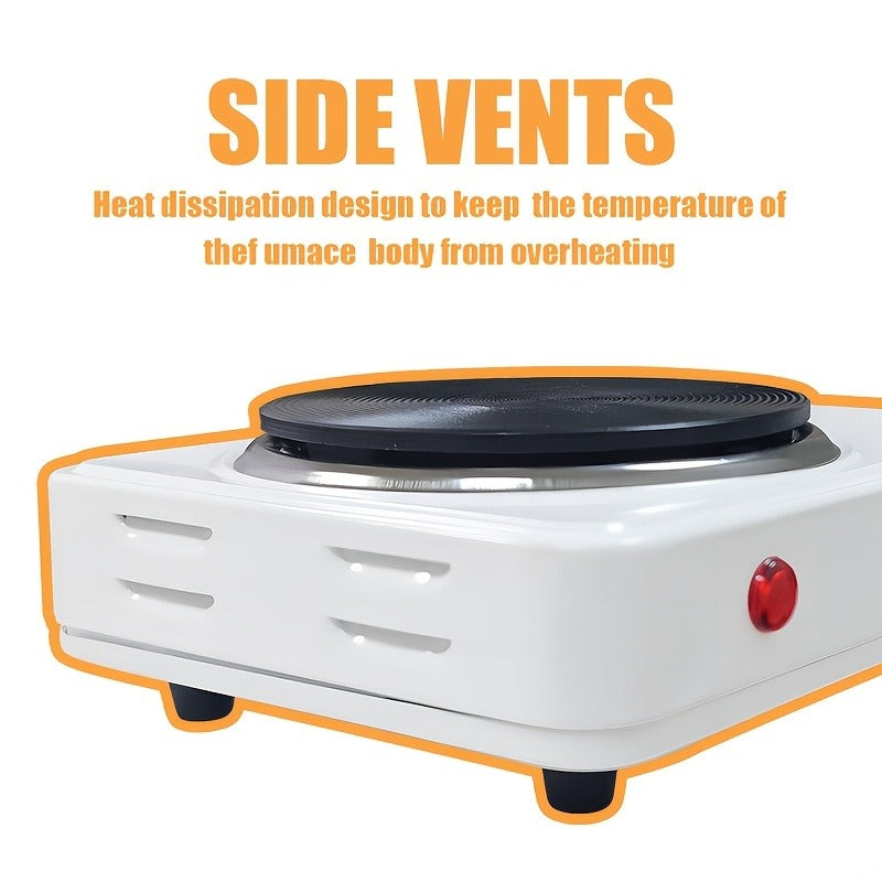 Electric Stove Desktop 5-Speed Temperature Control | Portable Electric Burner for Home & Camping | Compact Quick-Heating Countertop Stove | US Standard, White