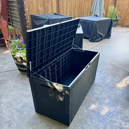 Deck Box 100 Gallon – Lockable Rattan Outdoor Storage