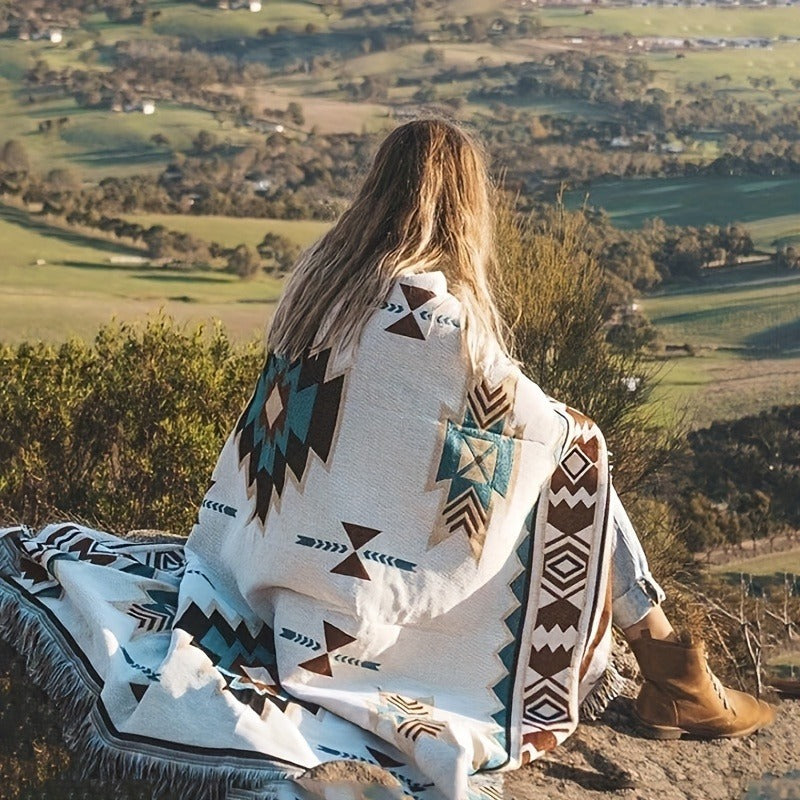 Bohemian Picnic Blanket Mat Outdoor Camping Waterproof Portable Knit Woven Picnic Mat for Beach Park Lawn