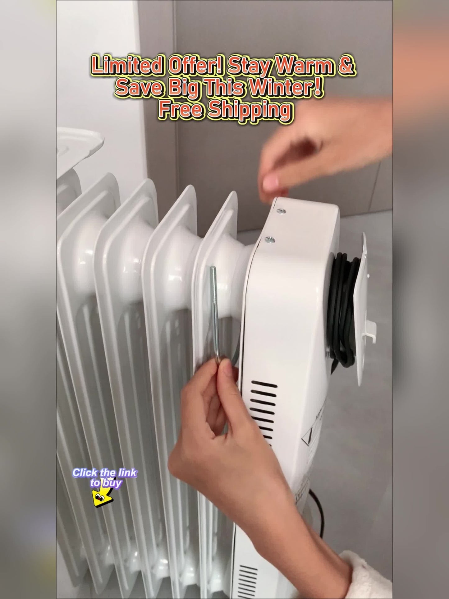 Oil Filled Radiator Heater 1500W Portable Electric Space Heater with 3 Heating Modes 600W/900W/1500W, Adjustable Thermostat, Overheat & Tip-Over Protection, Heavy-Duty Metal Housing with Casters