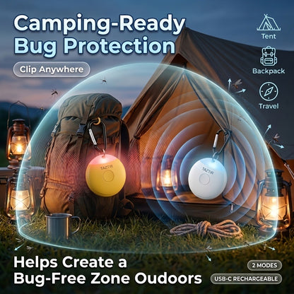 Ultrasonic Insect Repeller 2 Pack USB-C Rechargeable Mosquito Repellent Clip-On Keychain No Spray Pet Safe for Hiking Camping Stroller Travel Backpack Outdoor
