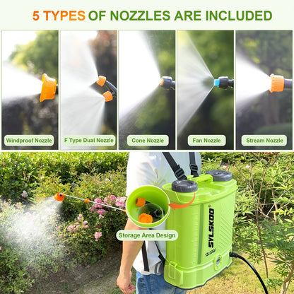 Battery Powered Backpack Sprayer 3.2 Gallon 0-80 PSI Adjustable Electric Garden Sprayer with Steel Telescopic Wand 5 Nozzles 2.0Ah 18V Battery & Charger