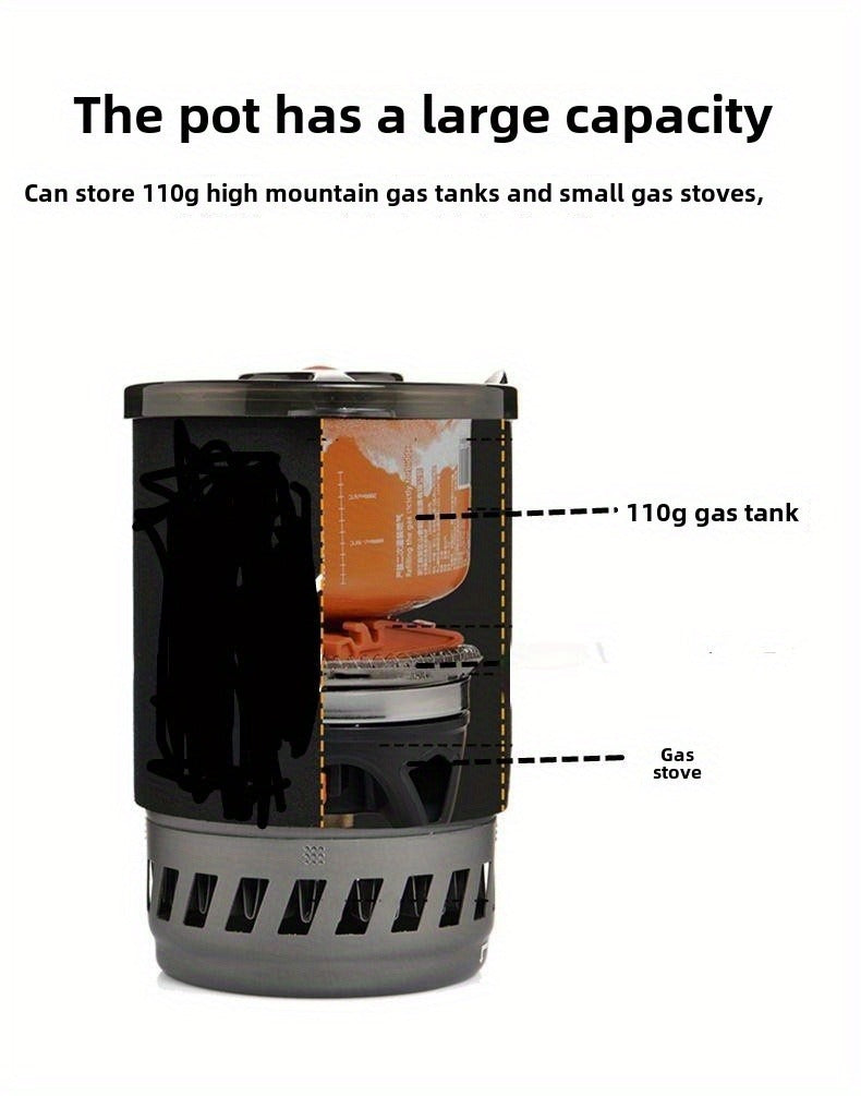 Camping Stove System 2pcs Set | Portable Propane Burner & Pot for Hiking Backpacking Outdoor Cooking