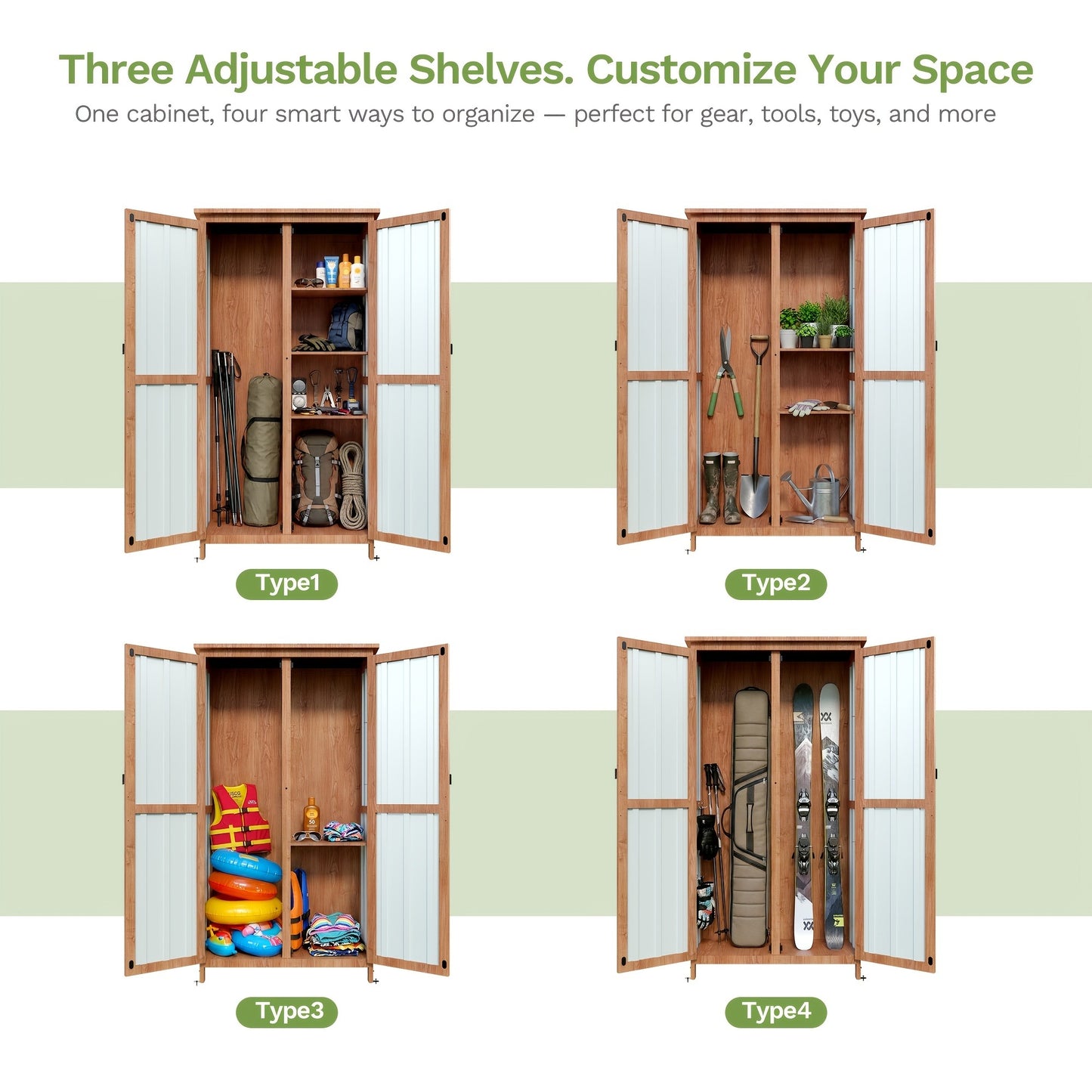 Outdoor Storage Shed Metal Garden Shed with Lockable Door