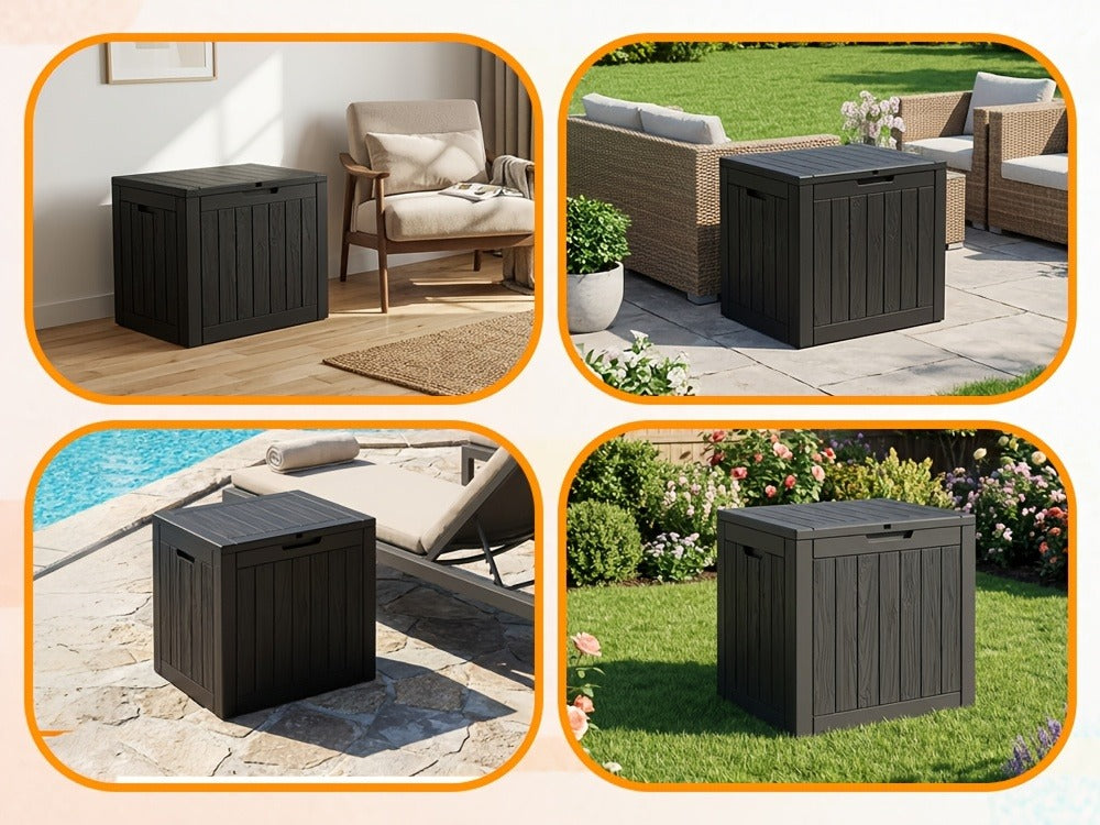 Storage Box 34 Gallon – Waterproof Deck Box with Handles