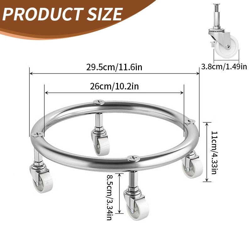 Propane Tank Dolly with 4 Locking Wheels – Heavy Duty Gas Cylinder Cart & Movable Base for Tanks, Garden Pots & Storage