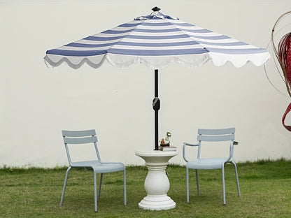Outdoor Umbrella Side Table with Hole – Concrete Patio Table for Porch Poolside Picnic, Modern Durable Coffee Table