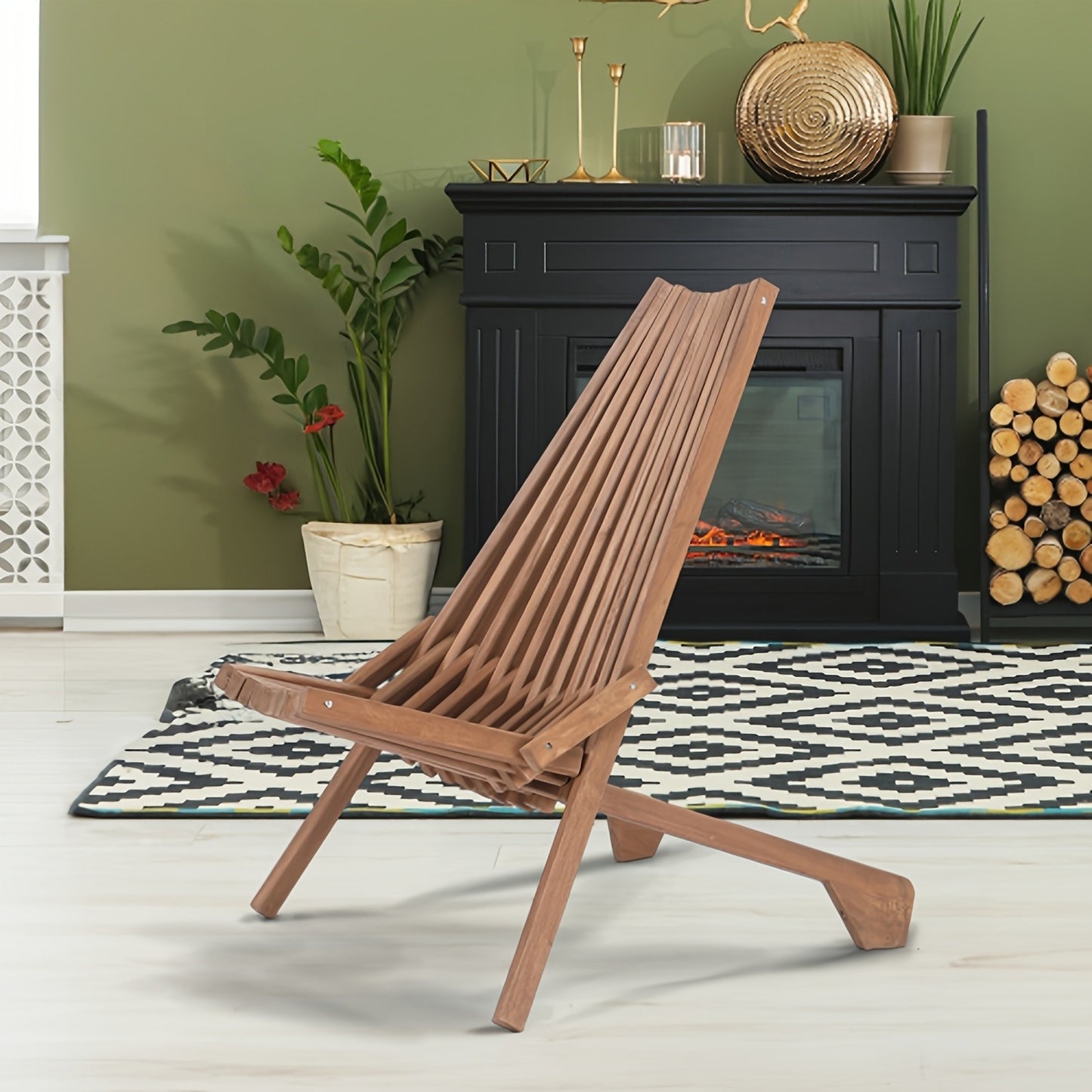 Wood Folding Outdoor Chairs Set of 1/2/4 – Patio Lounge Chair 350LBS