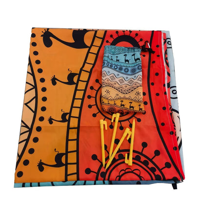 Sandproof Beach Blanket Oversized Extra Large Quick Dry Picnic Mat for Beach Camping Travel – Bohemia Dolphin Sailor Turtle Fish Patterns, 2-10 Adults