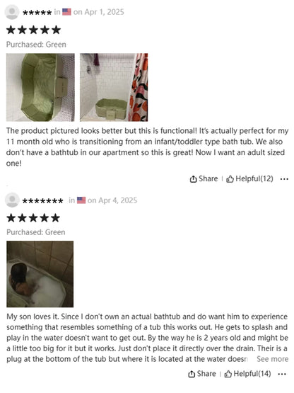 Foldable Baby Bathtub Portable Newborn Infant Tub with Drain Hole, Anti-Slip Base & Durable Multi-Functional Design for Home Travel Use, Ideal Baby Shower Gift