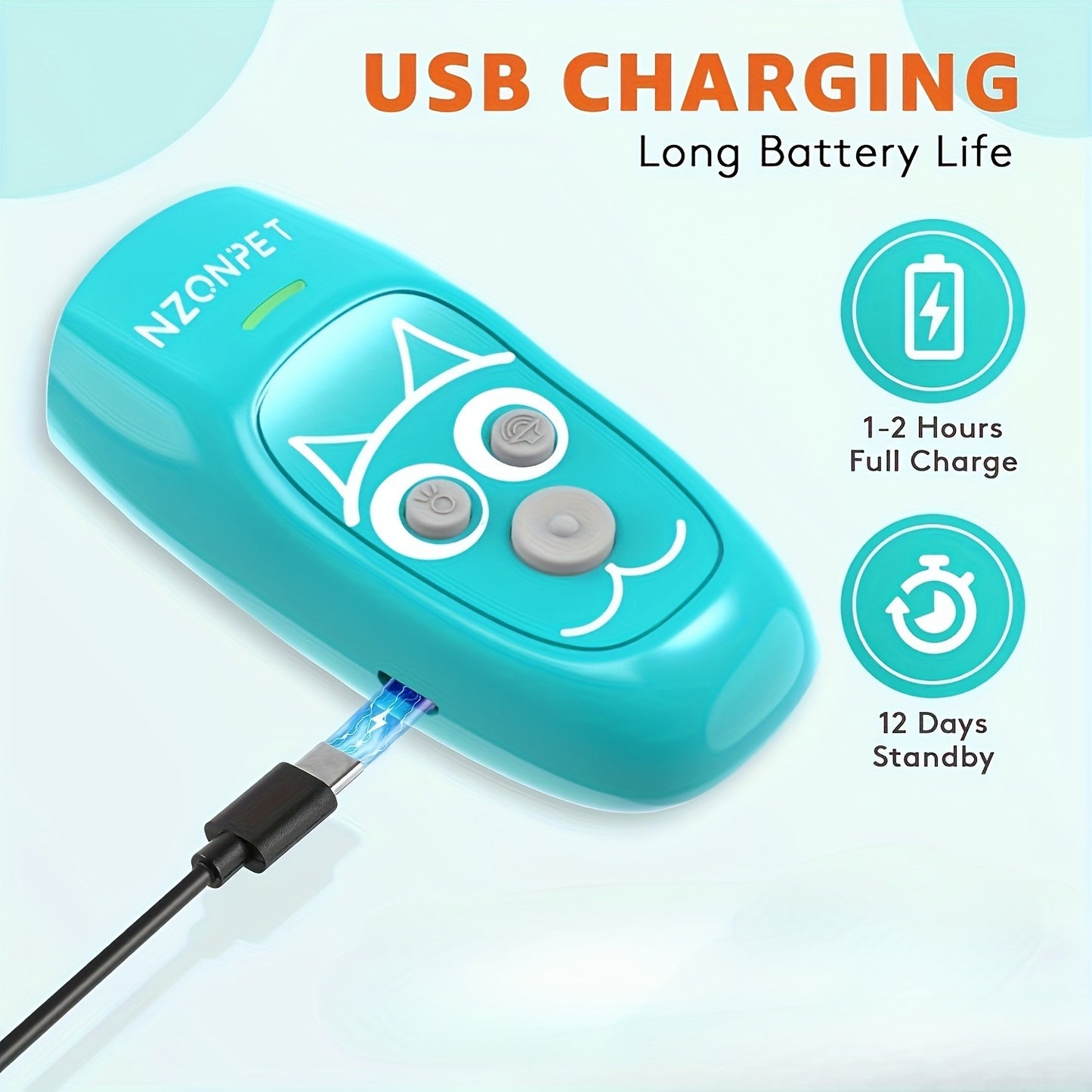 Ultrasonic Dog Bark Control Device 3-in-1 Anti Barking Deterrent Trainer 3 Frequency Modes 16.4Ft Range Rechargeable LED Wrist Strap Indoor Outdoor