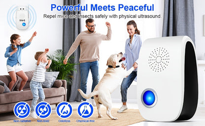 Ultrasonic Pest Repeller Plug-In 2025 Upgrade – Electronic Indoor Pest Control for Cockroaches, Mice, Rodents, Ants, Mosquitoes & Spiders, Set of 4/6/8 Units for Whole-Home Coverage