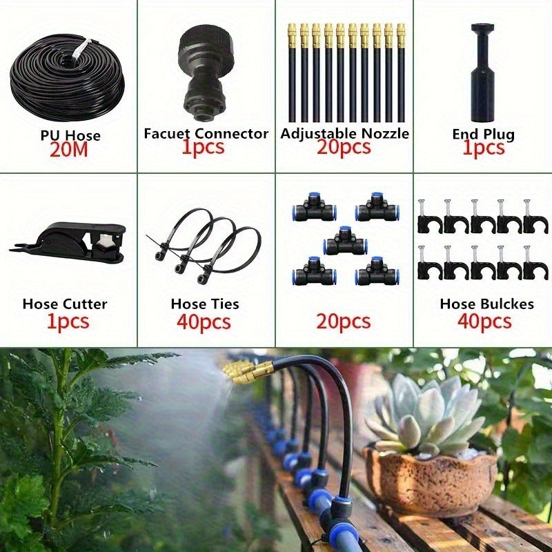 Drip Irrigation Kit Automatic Watering System Garden Sprinkler Misting Atomization Hose 5m–20m