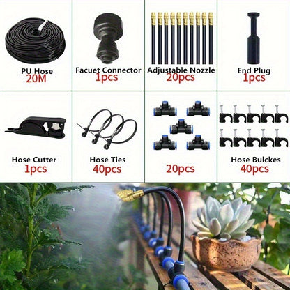 Drip Irrigation Kit Automatic Watering System Garden Sprinkler Misting Atomization Hose 5m–20m
