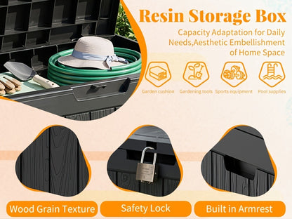 Storage Box 34 Gallon – Waterproof Deck Box with Handles