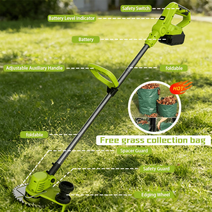 Cordless Lawn Mower 3-in-1 | Trimmer Edger Small Yard Patio Garden