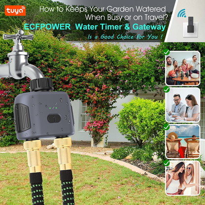WiFi Sprinkler Timer Smart 2-Zone Irrigation System with App & Alexa Voice Control