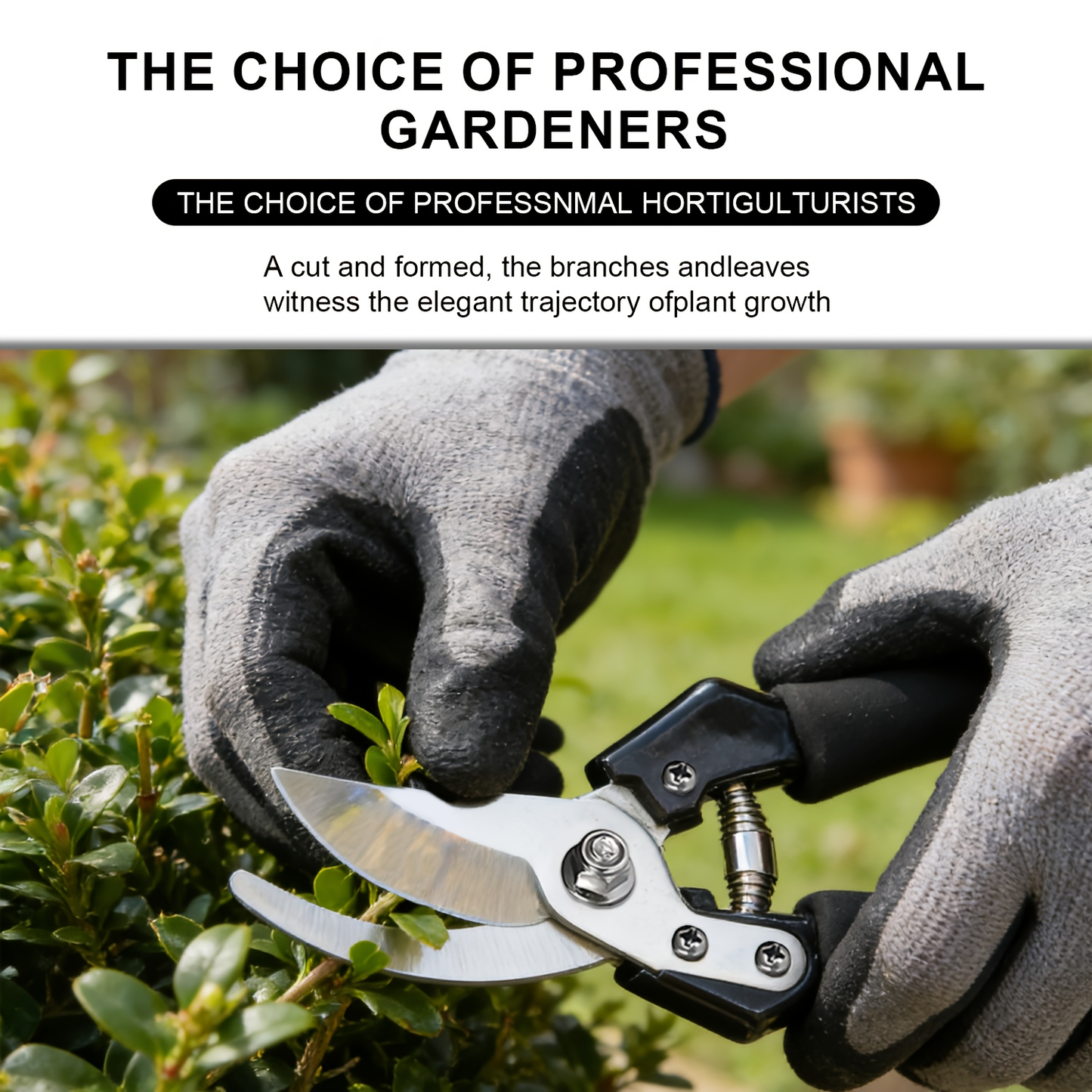 Stainless Steel Pruning Shears with Sharpening Stone, Ergonomic Comfort Grip Garden Scissors for Home Gardening, Flower Arranging & Plant Trimming – Long-Lasting Sharp Blades