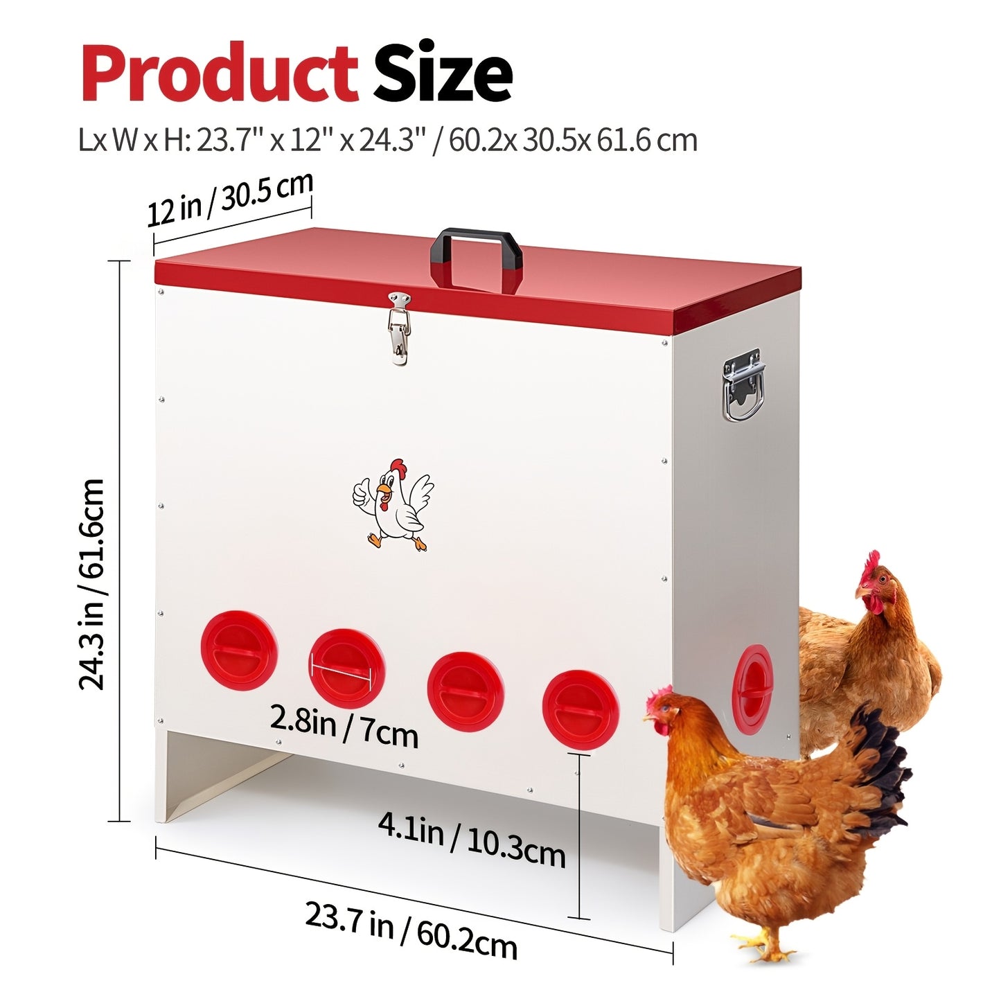 Gravity Chicken Feeder Stainless Steel 6 or 10 Port Rat-Proof