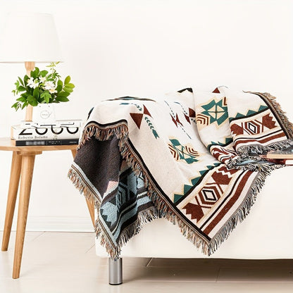 Bohemian Picnic Blanket Mat Outdoor Camping Waterproof Portable Knit Woven Picnic Mat for Beach Park Lawn