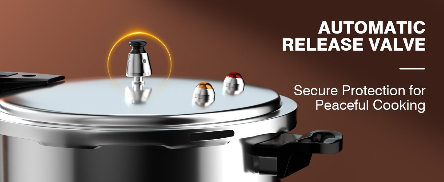 Pressure Cooker Aluminum with Canner Rack – Large Capacity 6QT 8QT 10QT Pressure Canner for Home Canning | Fast Cooking Safety Valve Gas & Induction Cooktop Compatible Batch Meal Prep