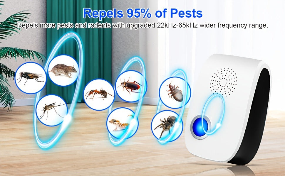 Ultrasonic Pest Repeller Plug-In 2025 Upgrade – Electronic Indoor Pest Control for Cockroaches, Mice, Rodents, Ants, Mosquitoes & Spiders, Set of 4/6/8 Units for Whole-Home Coverage