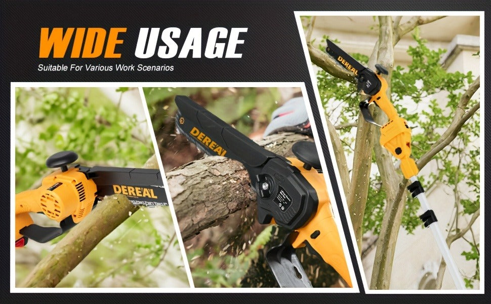 Mini Chainsaw Cordless 6-Inch Brushless with 20V 4.0Ah Rechargeable Battery, One-Hand Electric Handheld Chain Saw for Tree Trimming, Wood Cutting and Yard Work