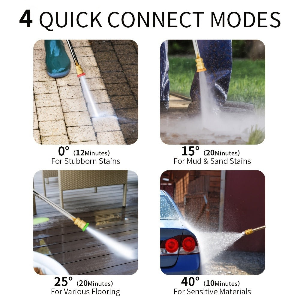 Pressure Washer 5000PSI Electric Power Washer 2.4-3.6GPM Adjustable 8-Level Touch Screen 34" Tall 4 Quick-Connect Nozzles for Cars Fences Driveways Patios