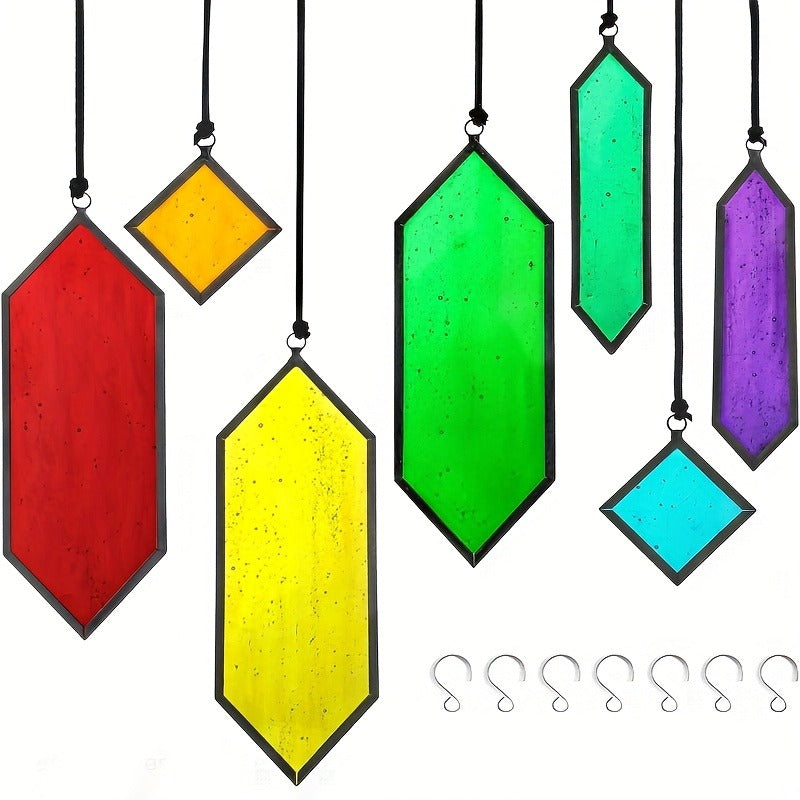 Glass Rainbow Suncatcher Hanging Ornament - Crystal Prism Window Sun Catcher for Garden, Patio & Home Decor